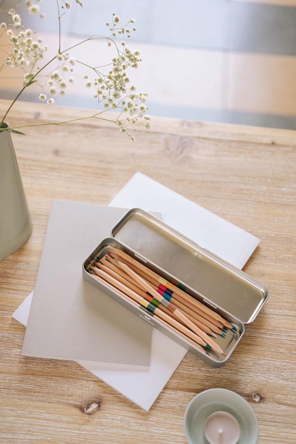 Estuche metálico - 12 lápices de color - Kokonote Hokusai