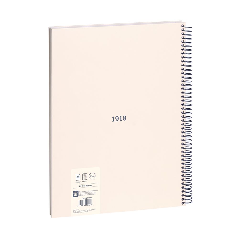 Cuaderno MILAN - A4 - tapa dura - cuadrícula - serie 1918