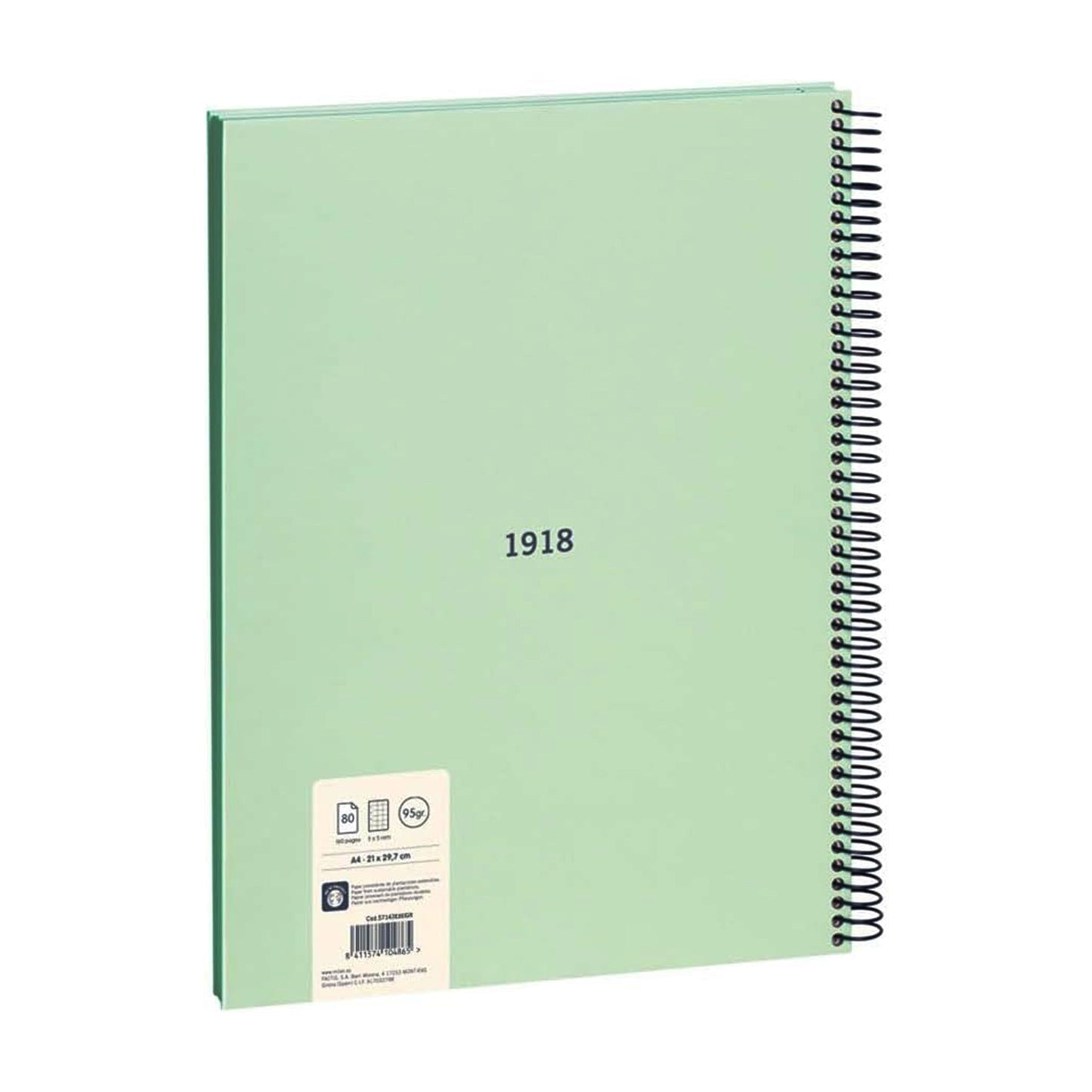 Cuaderno MILAN - A4 - tapa dura - cuadrícula - serie 1918
