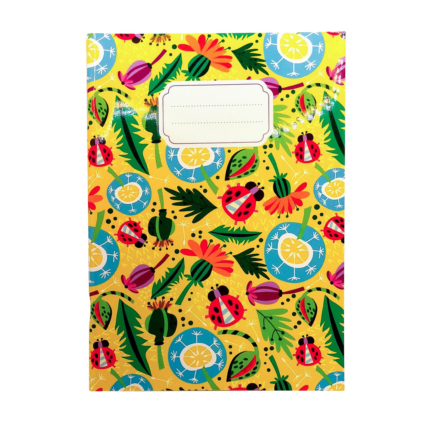 Cuaderno A5 -  Notas - Liso - Mariquitas y hojas