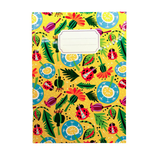 Cuaderno A5 -  Notas - Liso - Mariquitas y hojas