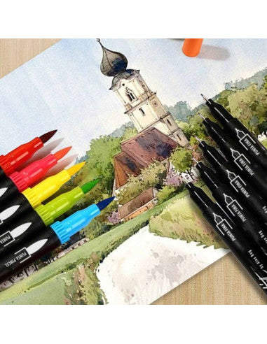 Artist - Fine Brush - Rotuladores de doble punta - 12 colores