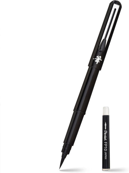 Pentel Arts - Pocket Brush Pen + 2 recambios de tinta negra