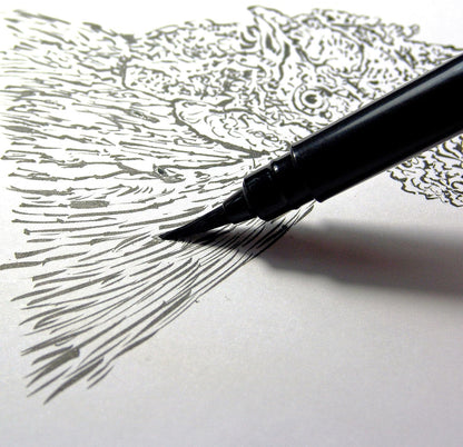 Pentel Arts - Pocket Brush Pen + 2 recambios de tinta negra