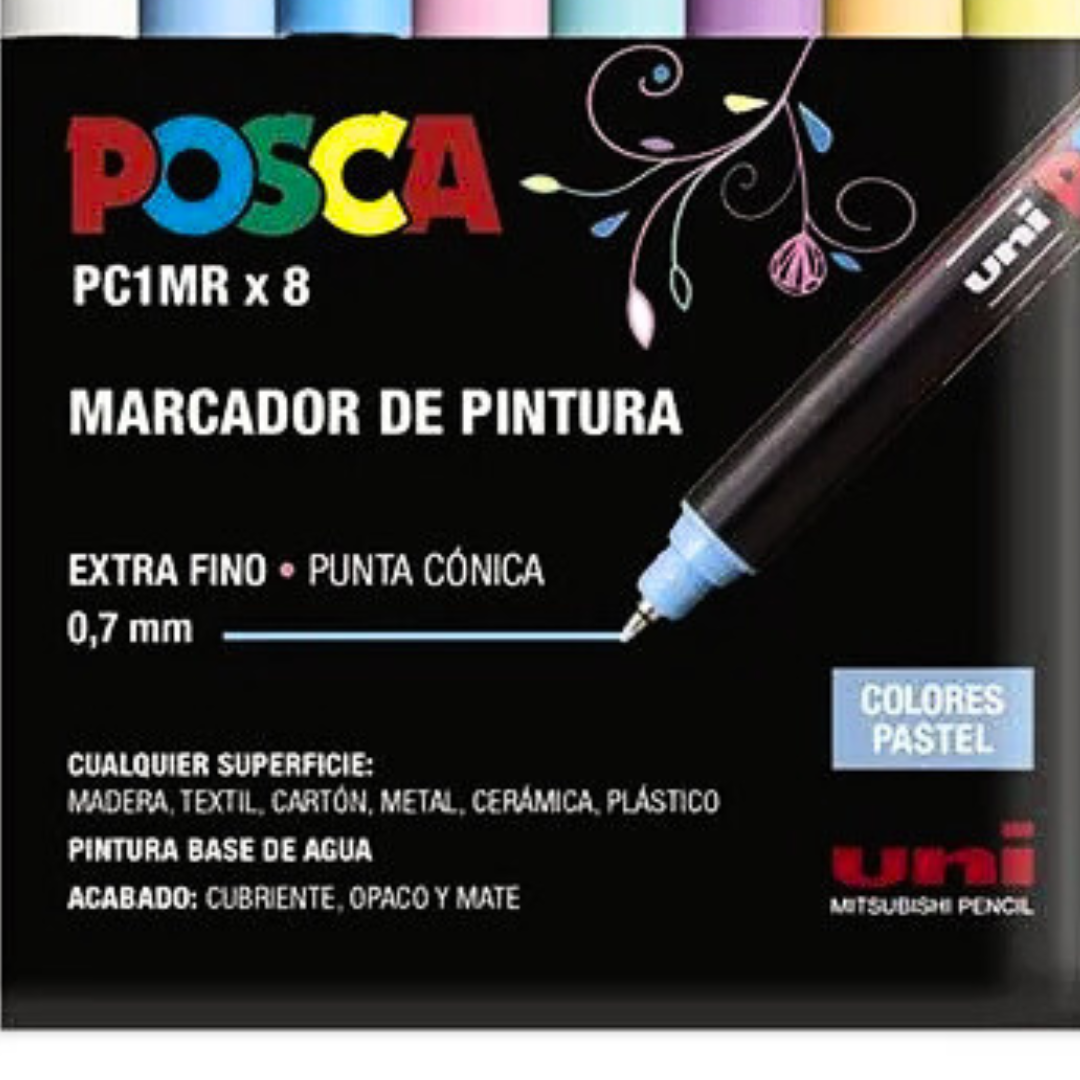 Posca - PC1MR - X8 -  Colores Pastel